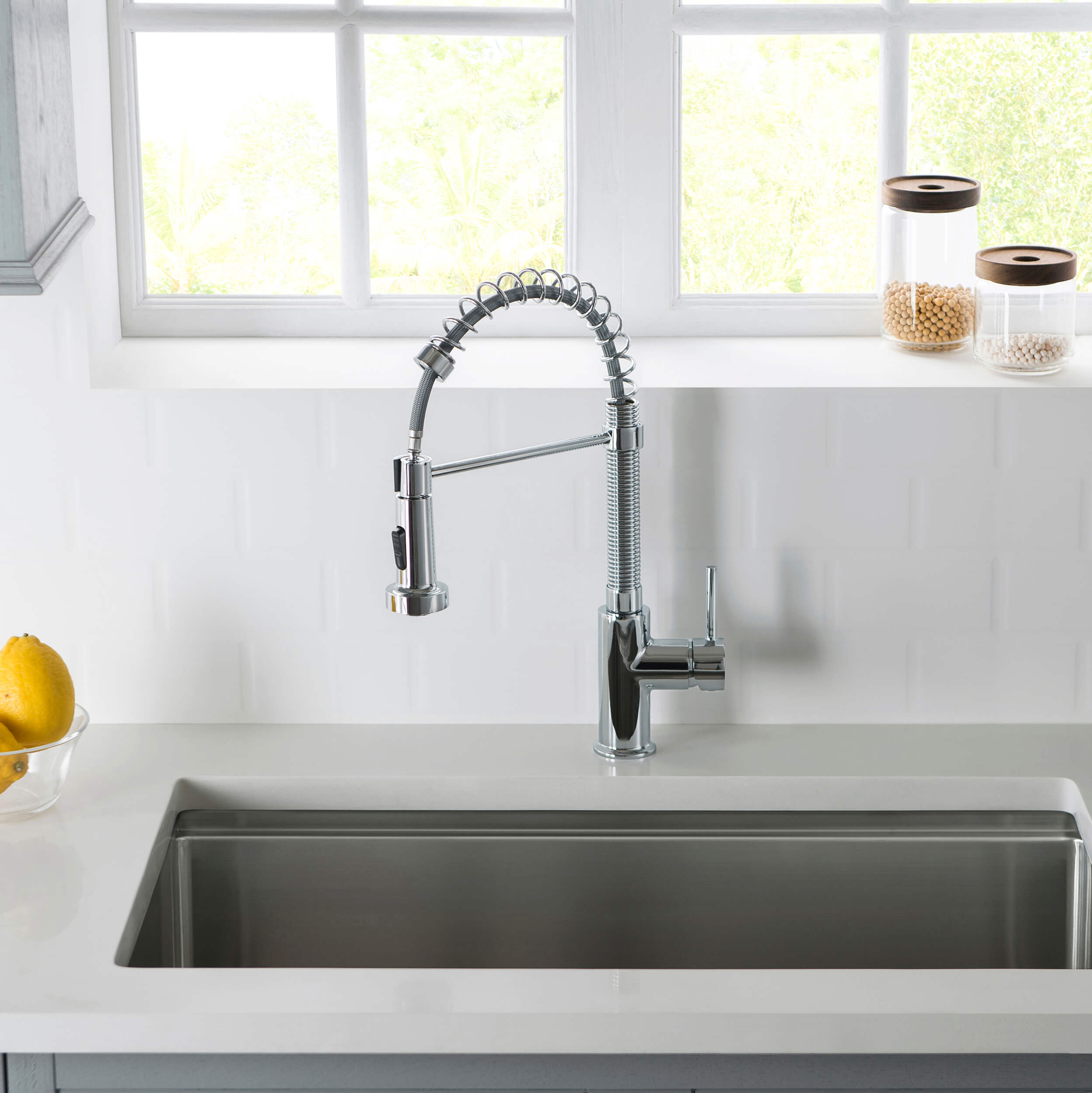 Genova Commercial Style Single Handle Pull Down Kitchen Sink Faucet - CKF-2003