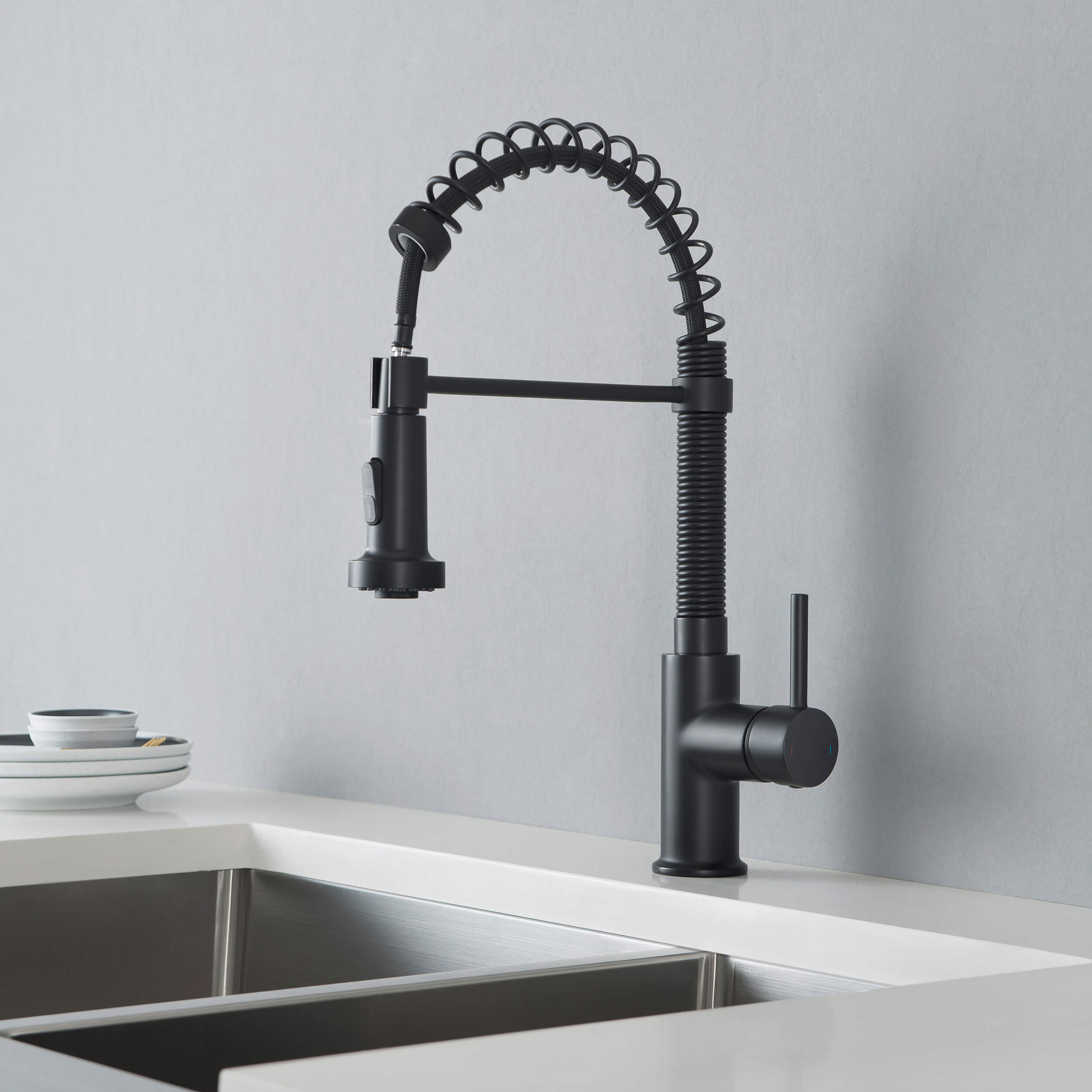 Genova Commercial Style Single Handle Pull Down Kitchen Sink Faucet - CKF-2003
