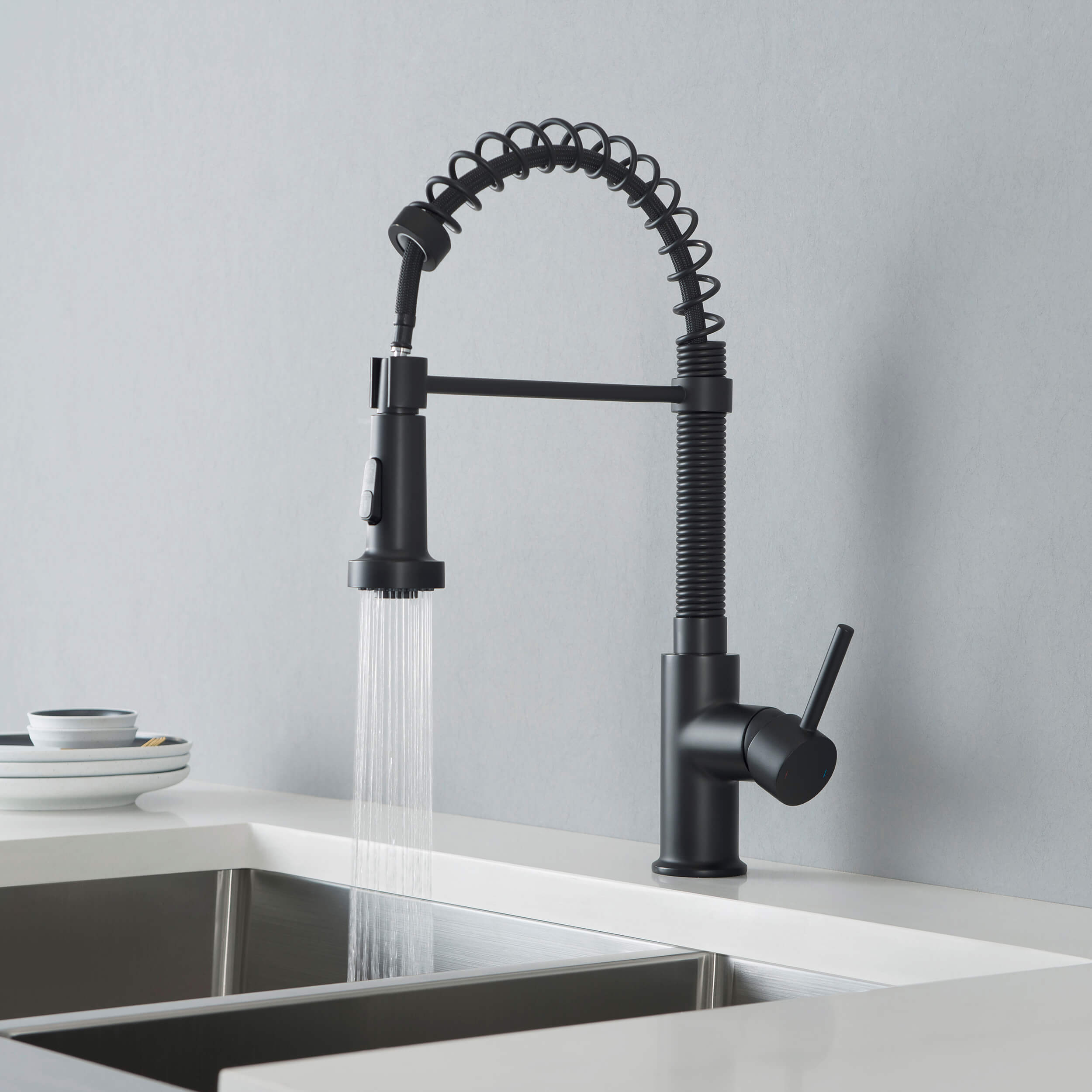 Genova Commercial Style Single Handle Pull Down Kitchen Sink Faucet - CKF-2003