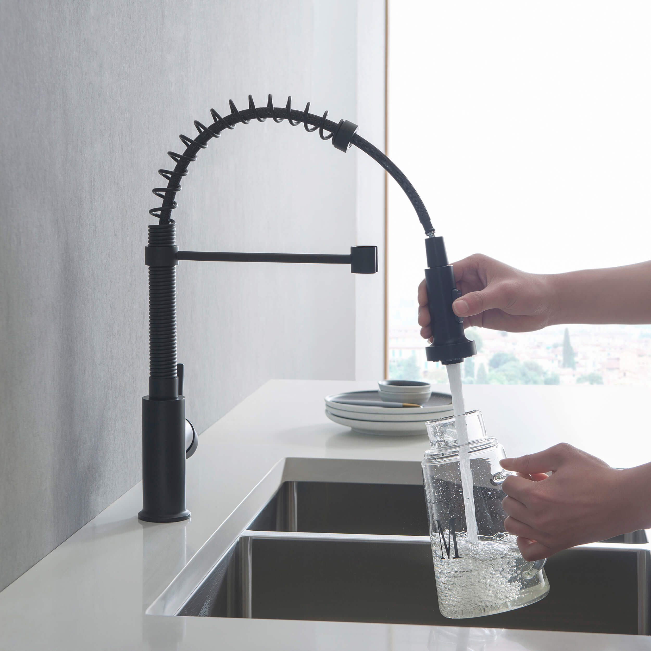 Genova Commercial Style Single Handle Pull Down Kitchen Sink Faucet - CKF-2003