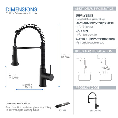 Genova Commercial Style Single Handle Pull Down Kitchen Sink Faucet - CKF-2003