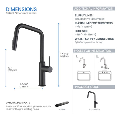 Tampa Single Handle Pull Down Kitchen Sink Faucet - CKF-2007