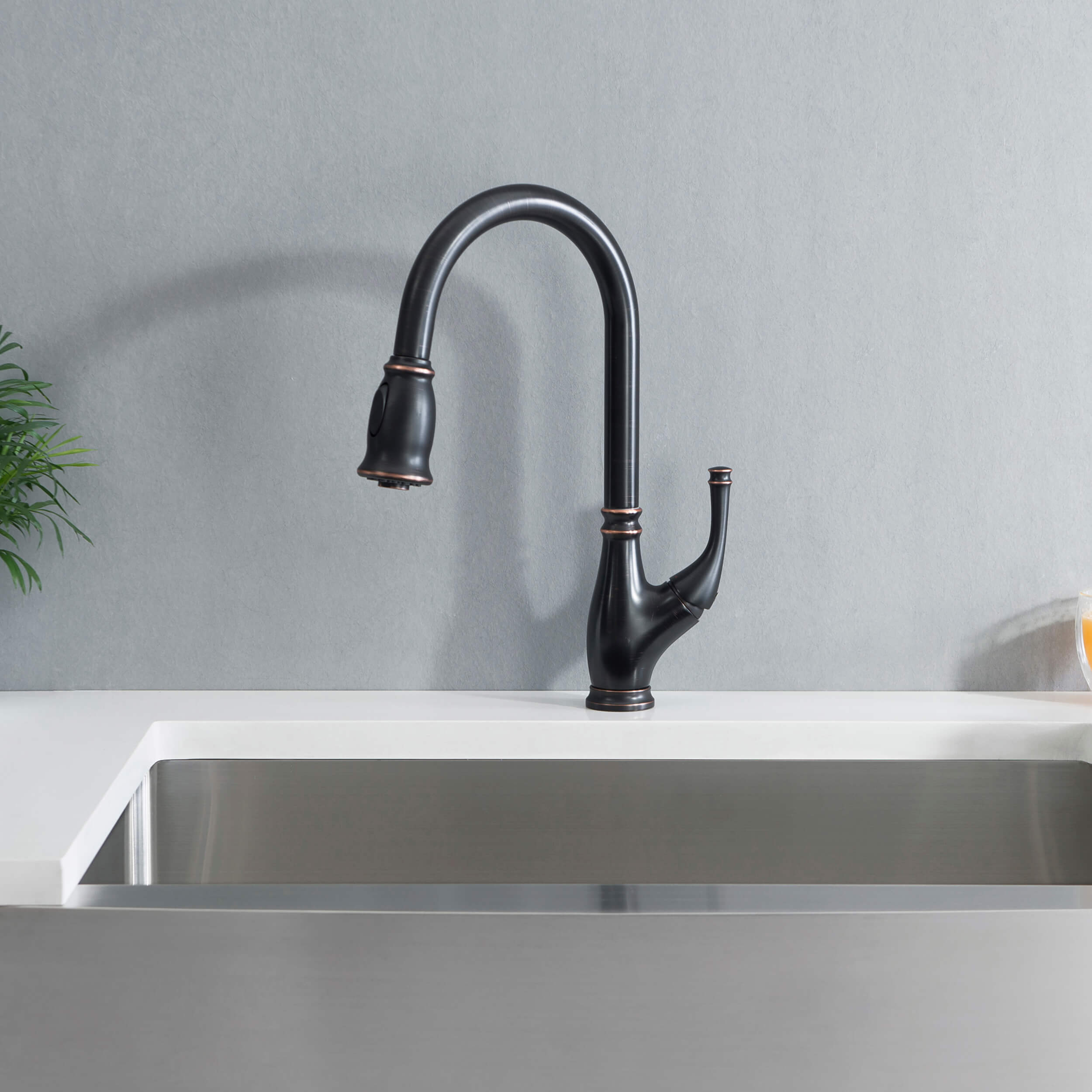 Omaha Single Handle Pull Down Kitchen Sink Faucet - CKF-2009