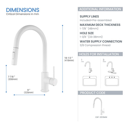 Halo Single Handle Pull Down Kitchen Faucet - CKF-2013