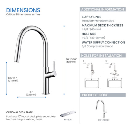 Neo Single Handle Pull Down Kitchen Sink Faucet - CKF-2018