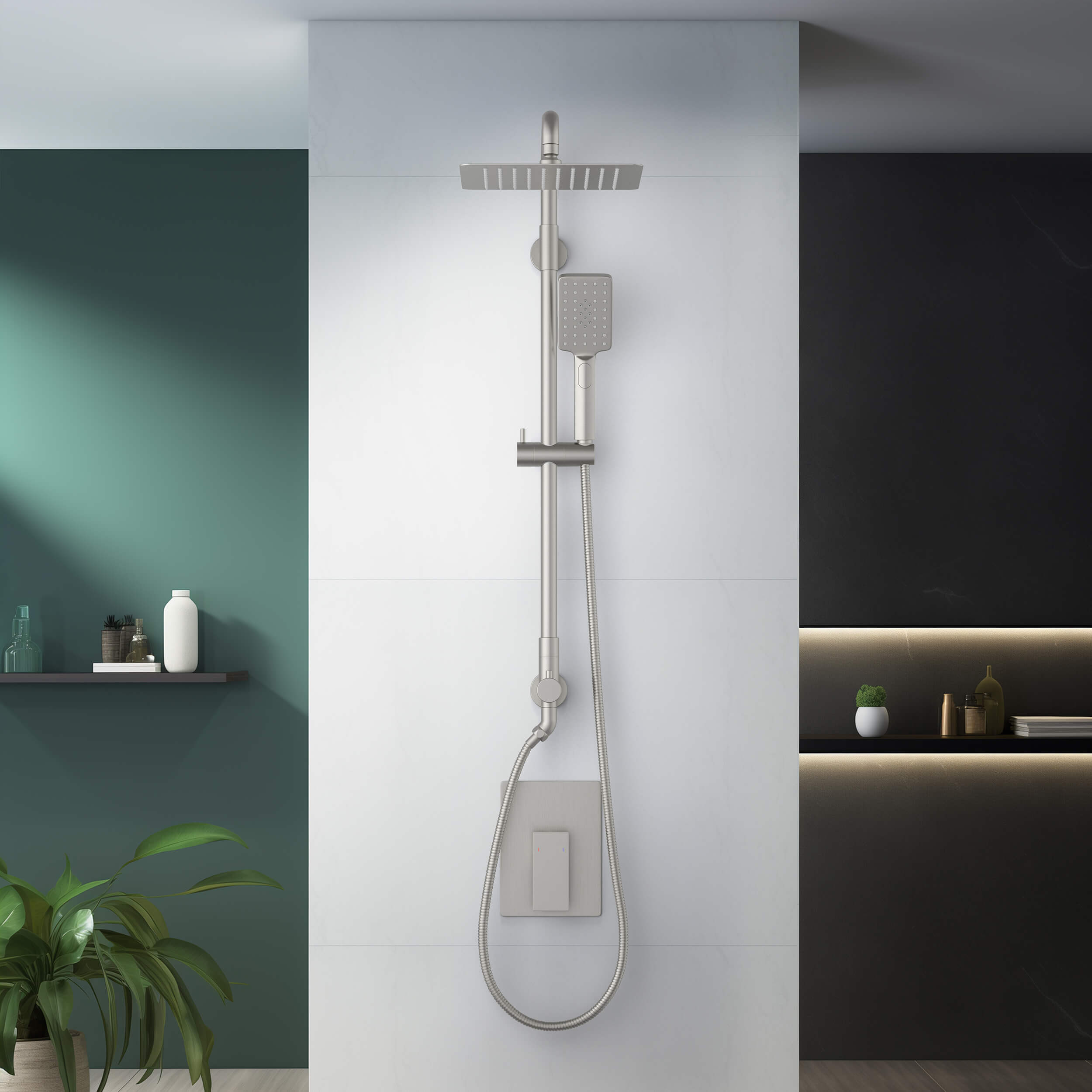 Quadra Pressure Balanced 2-Function Wall Mount Shower Column with Rough In Valve - CSC-4104