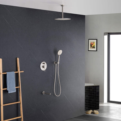 Halo Pressure Balanced 3-Function Ceiling Mount Shower System with Rough-in Valve - CSF-4009