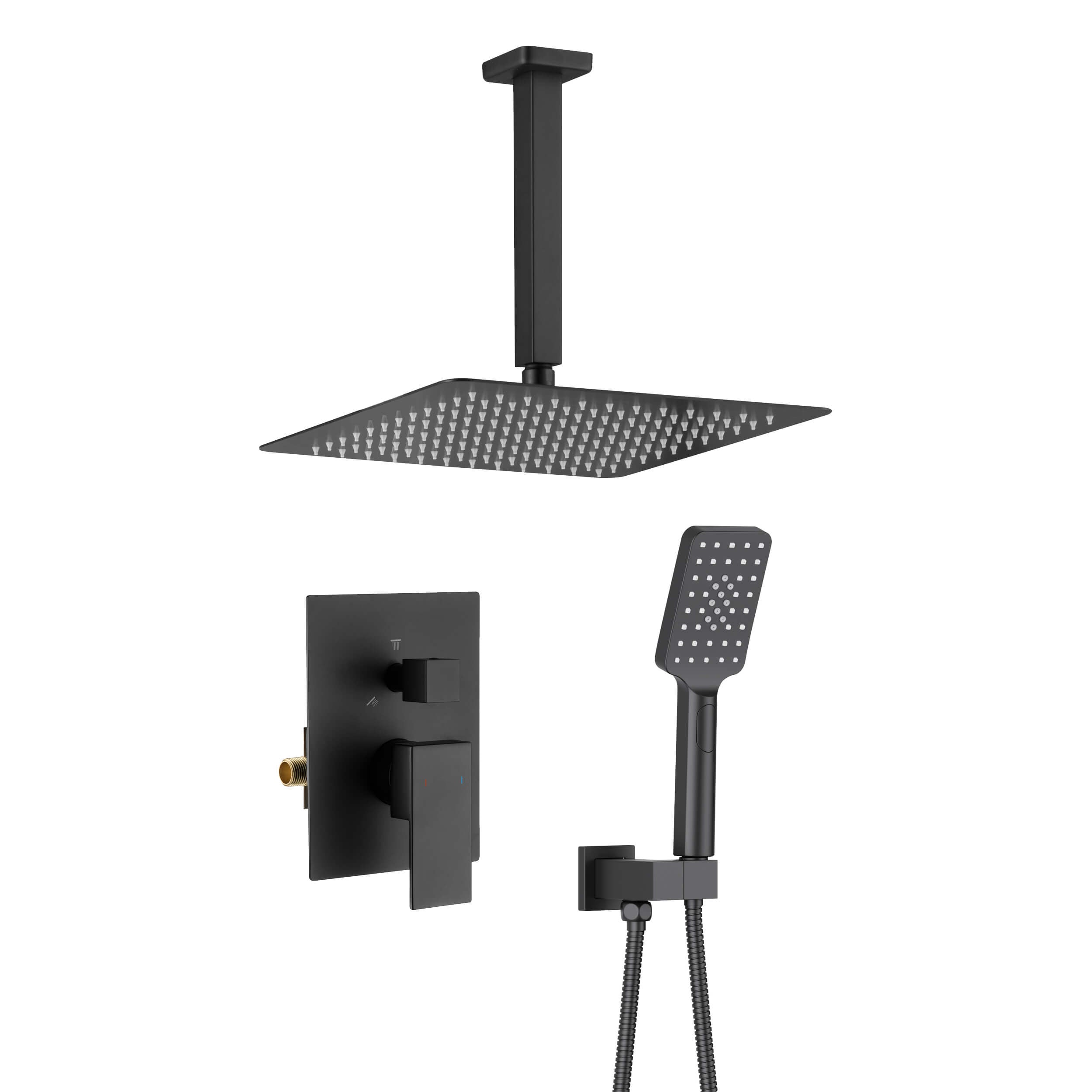 Quadra Pressure Balanced 2-Function Ceiling Mount Shower System with Rough-In Valve - CSF-4012