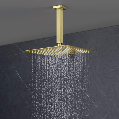 Quadra Pressure Balanced 3-Function Ceiling Mount Shower System with Rough-In Valve - CSF-4013