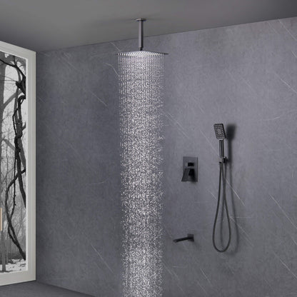 Quadra Pressure Balanced 3-Function Ceiling Mount Shower System with Rough-In Valve - CSF-4013
