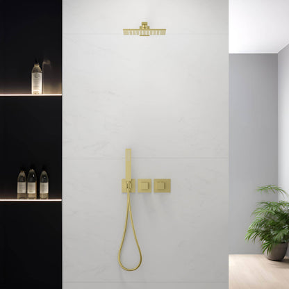 Quadra 2-Function Thermostatic Wall Mount Shower System With Rough-in Valve - CSF-4014
