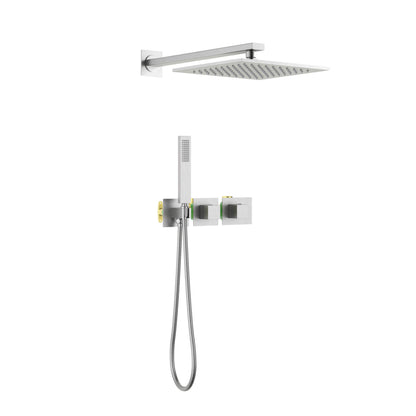 Quadra 2-Function Thermostatic Wall Mount Shower System With Rough-in Valve - CSF-4014