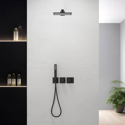 Quadra 2-Function Thermostatic Wall Mount Shower System With Rough-in Valve - CSF-4014