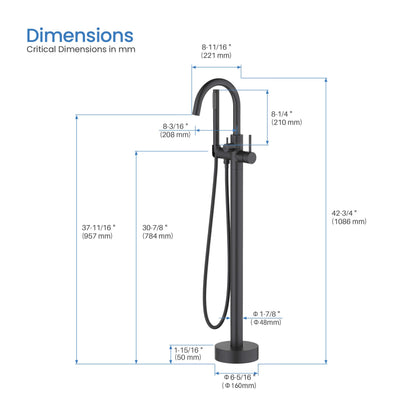 Halo Floor Mount Tub Filler With Hand Shower - CTF-3001