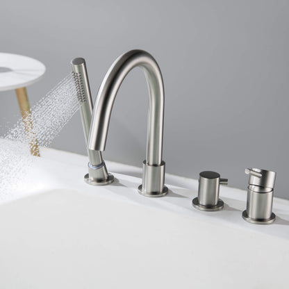 Halo Deck Mounted Roman Bathtub Faucet with Hand Shower - CTF-3101