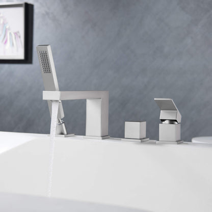 Quadra Deck Mounted Roman Bathtub Faucet with Hand Shower - CTF-3102
