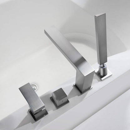 Quadra Deck Mounted Roman Bathtub Faucet with Hand Shower - CTF-3102