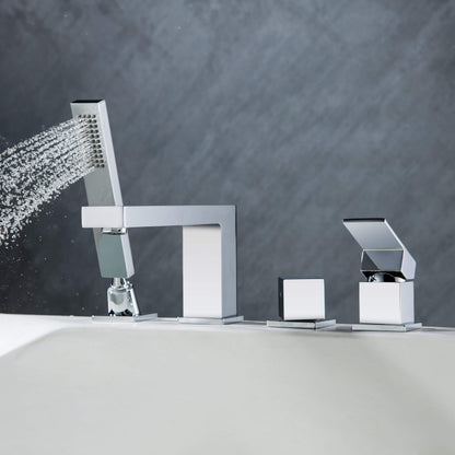 Quadra Deck Mounted Roman Bathtub Faucet with Hand Shower - CTF-3102