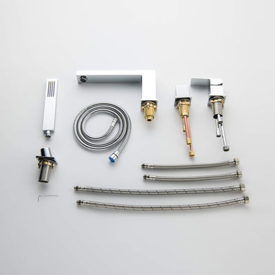 Quadra Deck Mounted Roman Bathtub Faucet with Hand Shower - CTF-3102