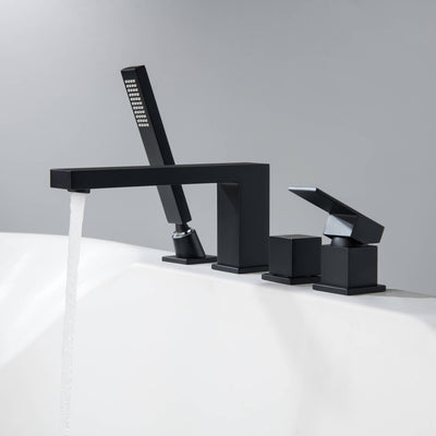 Quadra Deck Mounted Roman Bathtub Faucet with Hand Shower - CTF-3102