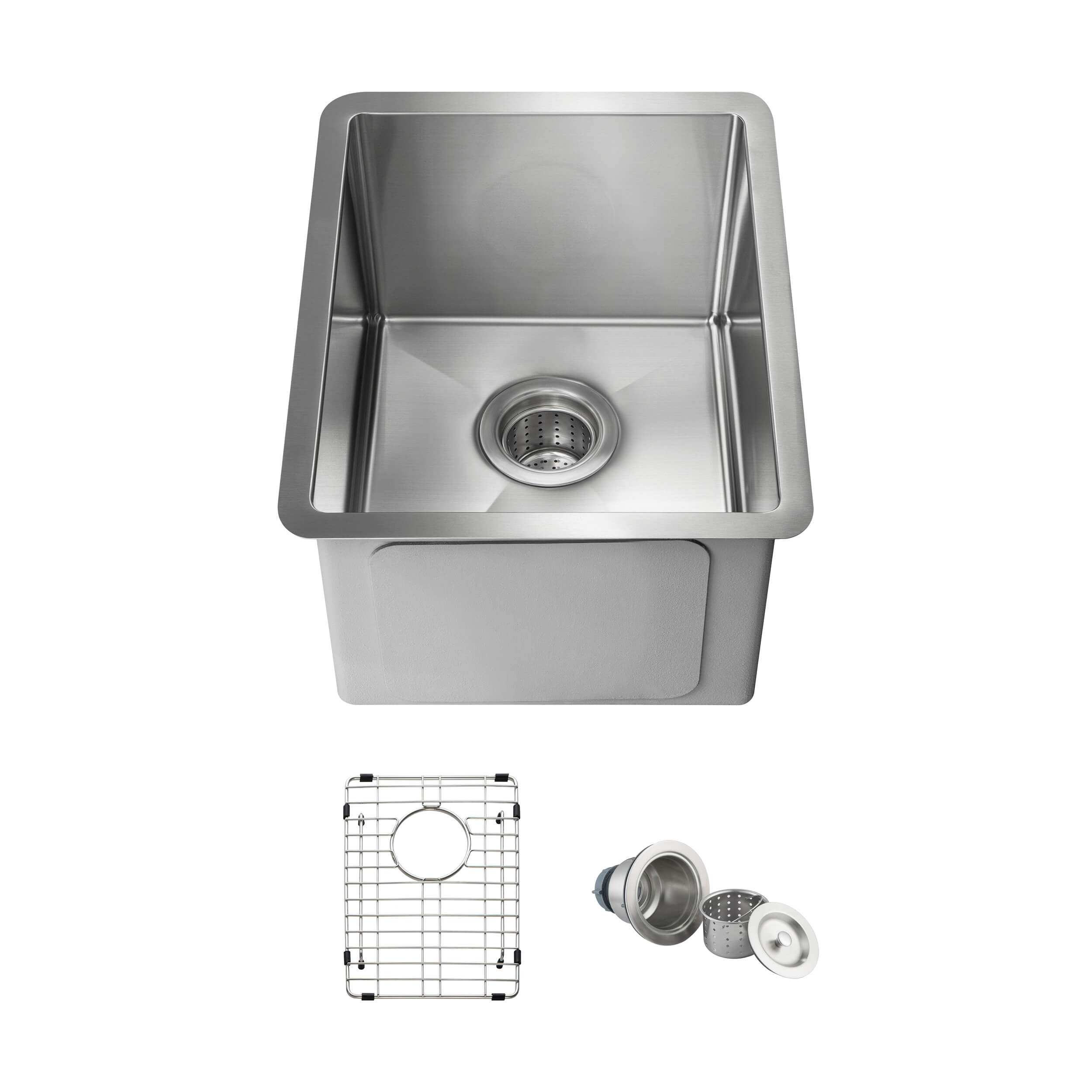 14" Handcrafted Undermount Single Bowl 16 gauge Stainless Steel Kitchen Sink - C1-14S  - Shop at Home Craft Studio - 1