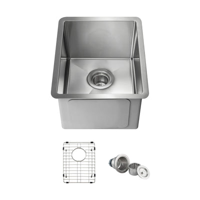14" Handcrafted Undermount Single Bowl 16 gauge Stainless Steel Kitchen Sink - C1-14S  - Shop at Home Craft Studio - 1