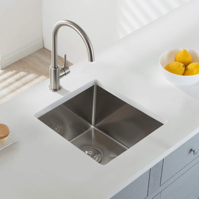 16" Handcrafted Undermount Single Bowl 16 gauge Stainless Steel Kitchen Sink - C1-16S  - Shop at Home Craft Studio - 2