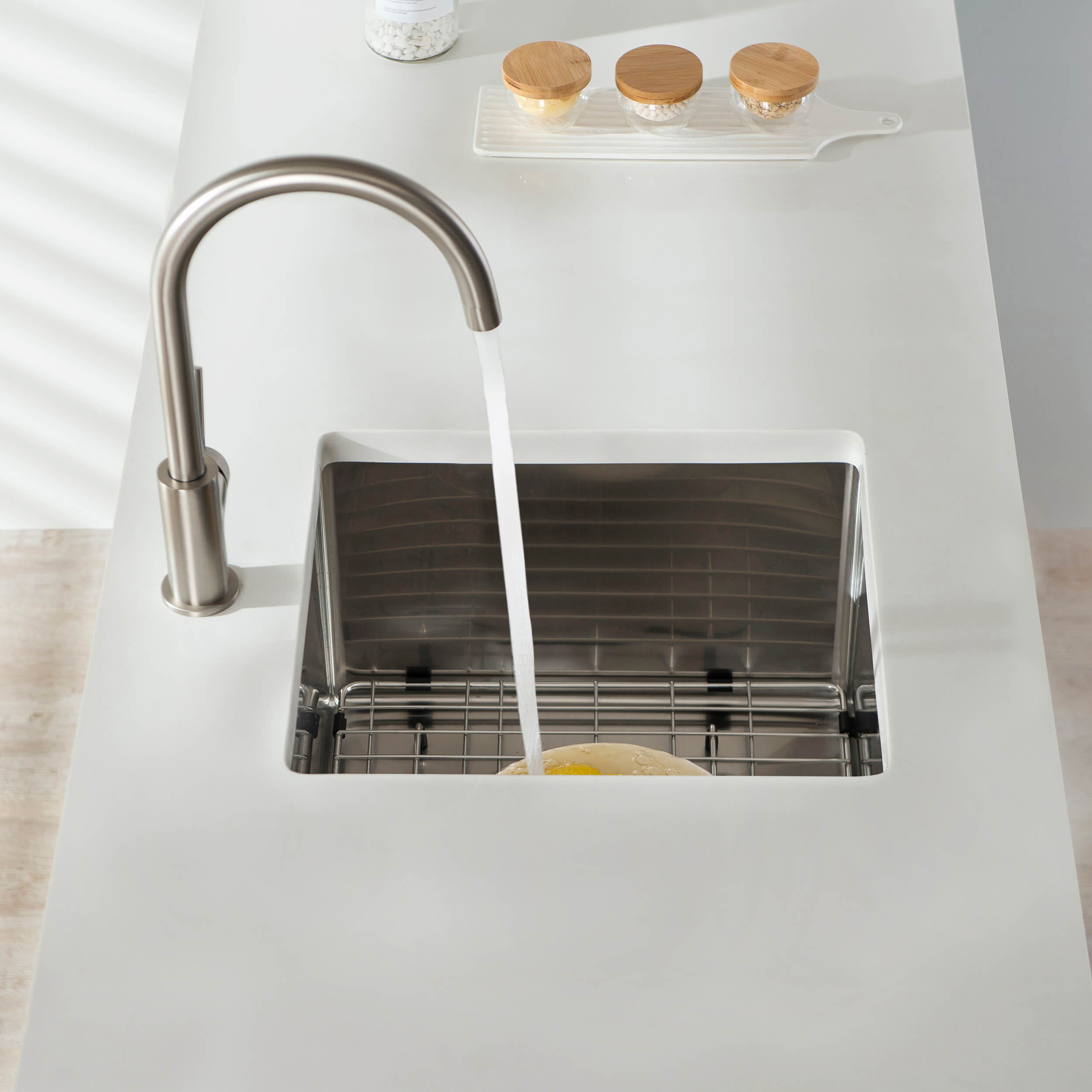 16" Handcrafted Undermount Single Bowl 16 gauge Stainless Steel Kitchen Sink - C1-16S  - Shop at Home Craft Studio - 3