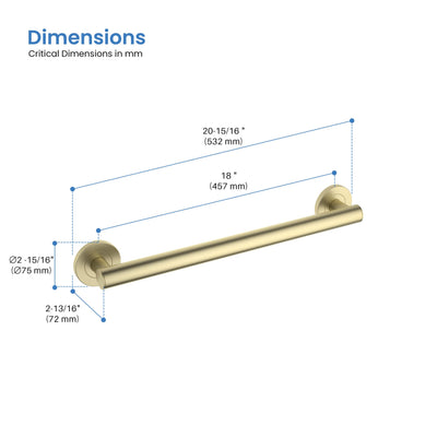 18" Stainless Steel Bathroom Safety Grab Bar - CGB-1118  - Shop at Home Craft Studio - 6