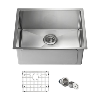 21" Handcrafted Undermount Single Bowl 16 gauge Stainless Steel Kitchen Sink - C1-21S  - Shop at Home Craft Studio - 1