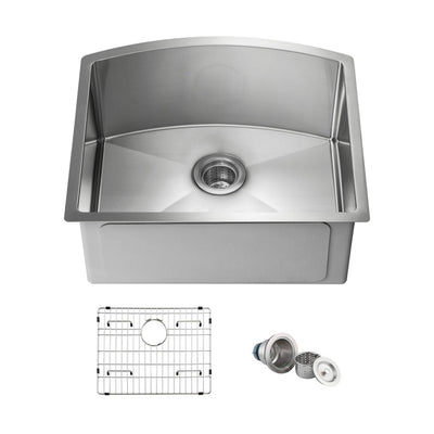 22" Handcrafted Undermount Single Bowl 16 gauge Stainless Steel D Shape Kitchen Sink - C1-22SD  - Shop at Home Craft Studio - 1