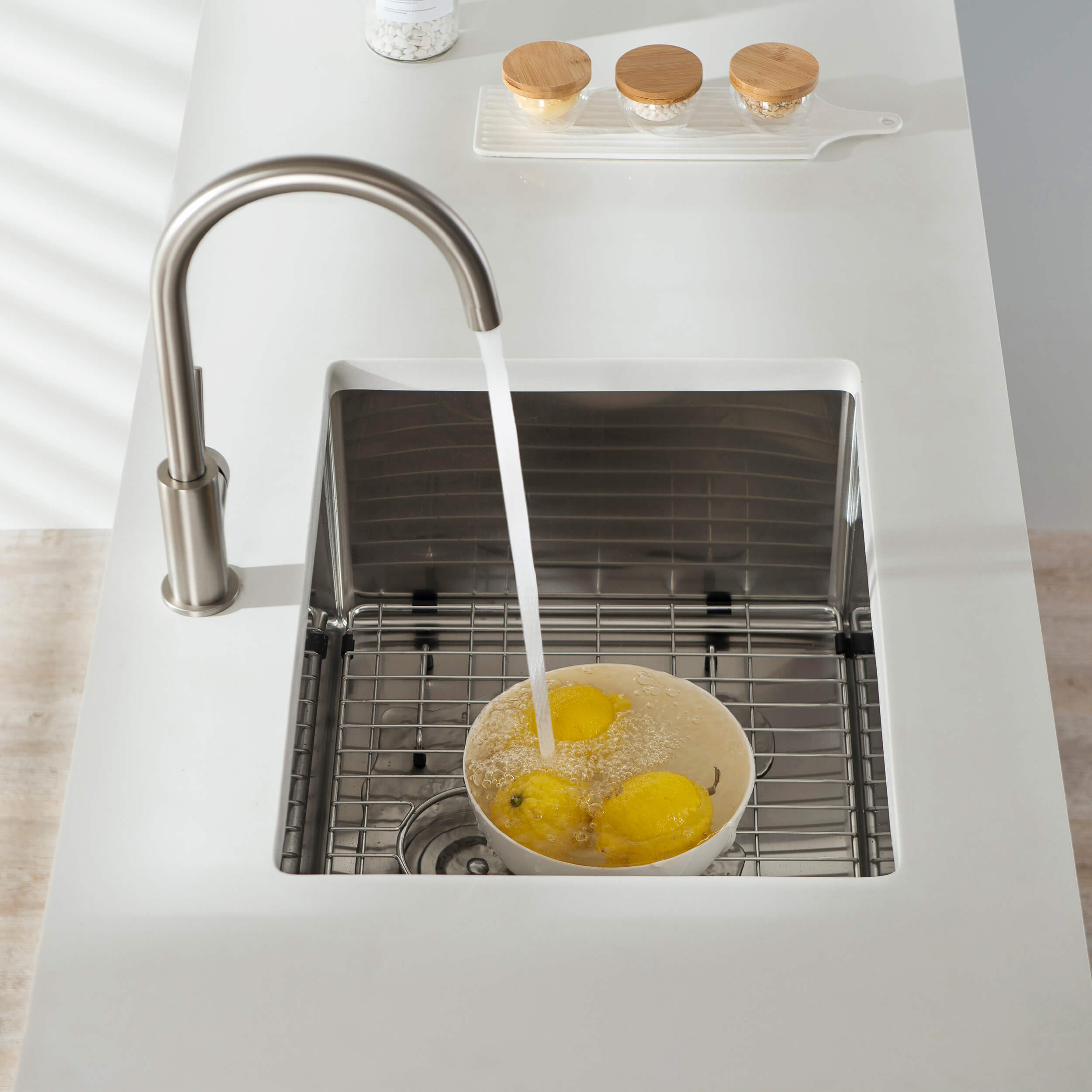 23" Handcrafted Undermount Single Bowl 16 gauge Stainless Steel Kitchen Sink - C1-23S  - Shop at Home Craft Studio - 5