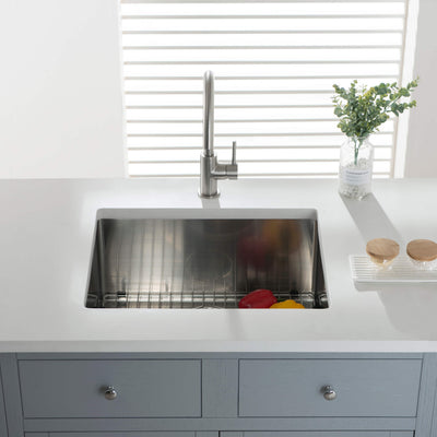 23" Handcrafted Undermount Single Bowl 16 gauge Stainless Steel Kitchen Sink - C1-23S  - Shop at Home Craft Studio - 6