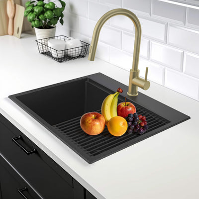 25" Top-Mount Workstation Single Bowl Quartz Kitchen Sink - C4-25TST  - Shop at Home Craft Studio - 6