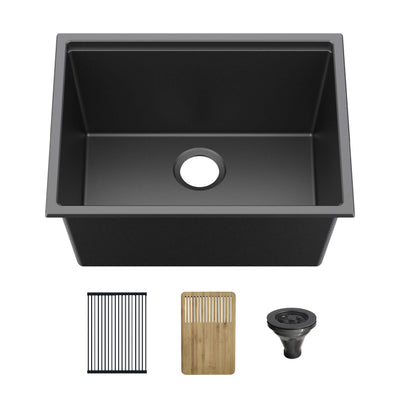 25" Undermount Workstation Single Bowl Quartz Kitchen Sink - C4-25ST  - Shop at Home Craft Studio - 1