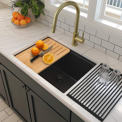 25" Undermount Workstation Single Bowl Quartz Kitchen Sink - C4-25ST  - Shop at Home Craft Studio - 2