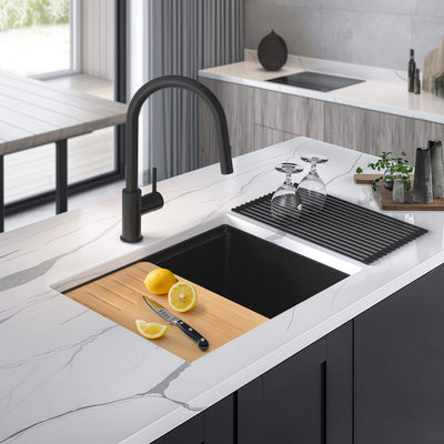 25" Undermount Workstation Single Bowl Quartz Kitchen Sink - C4-25ST  - Shop at Home Craft Studio - 5