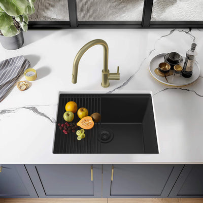 25" Undermount Workstation Single Bowl Quartz Kitchen Sink - C4-25ST  - Shop at Home Craft Studio - 9
