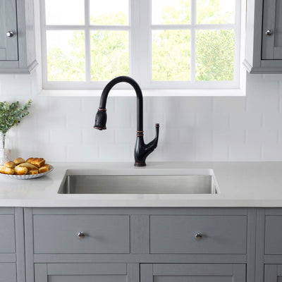 26" Handcrafted Undermount Single Bowl 16 gauge Stainless Steel Kitchen Sink - C1-26S  - Shop at Home Craft Studio - 2