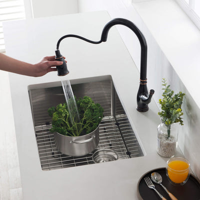 26" Handcrafted Undermount Single Bowl 16 gauge Stainless Steel Kitchen Sink - C1-26S  - Shop at Home Craft Studio - 4