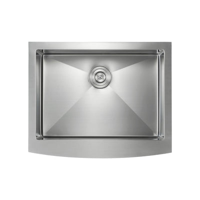 27" Handcrafted Farmhouse Apron Single Bowl Stainless Steel Kitchen Sink - C1-27SF  - Shop at Home Craft Studio - 6