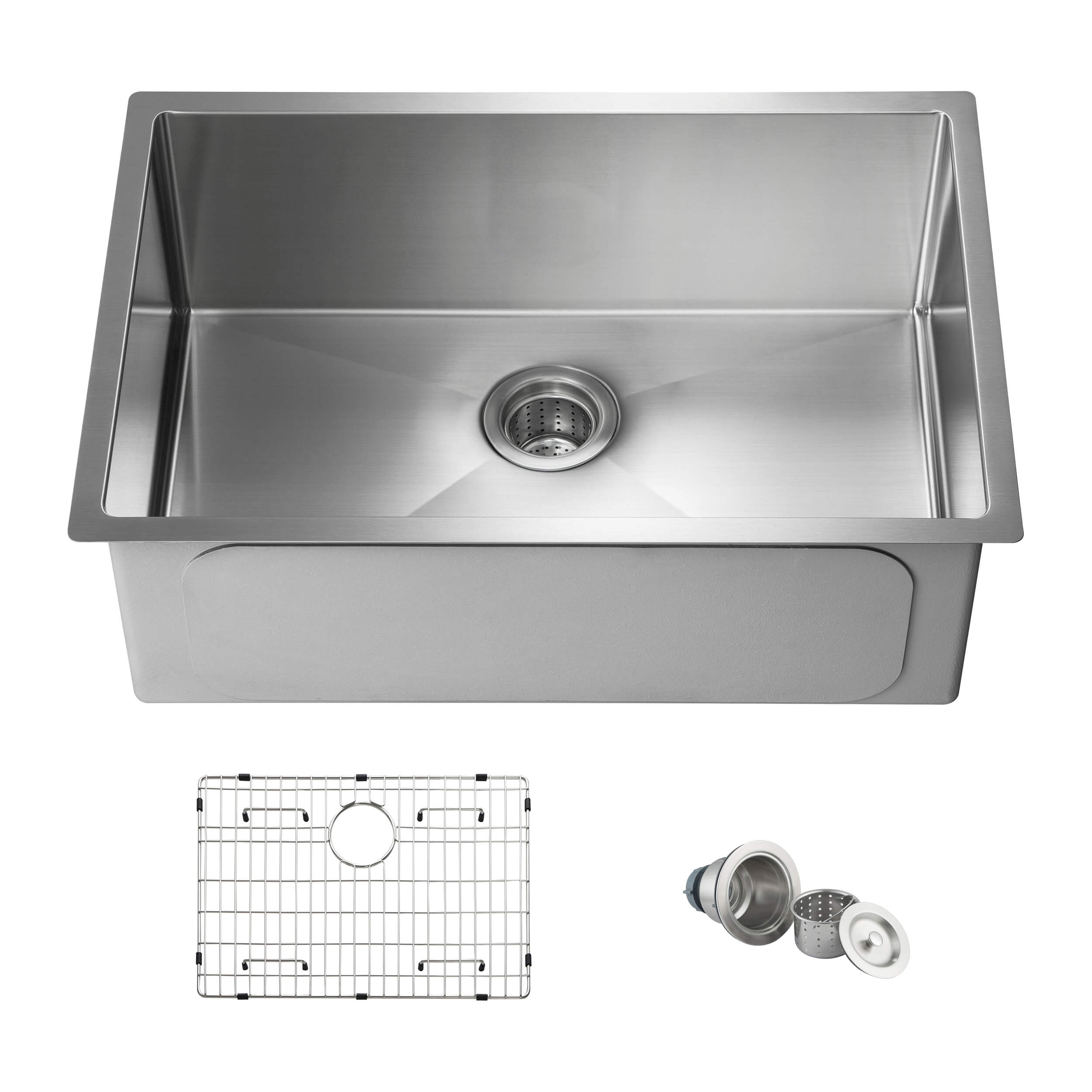 28" Handcrafted Undermount Single Bowl 16 gauge Stainless Steel Kitchen Sink - C1-28S  - Shop at Home Craft Studio - 1