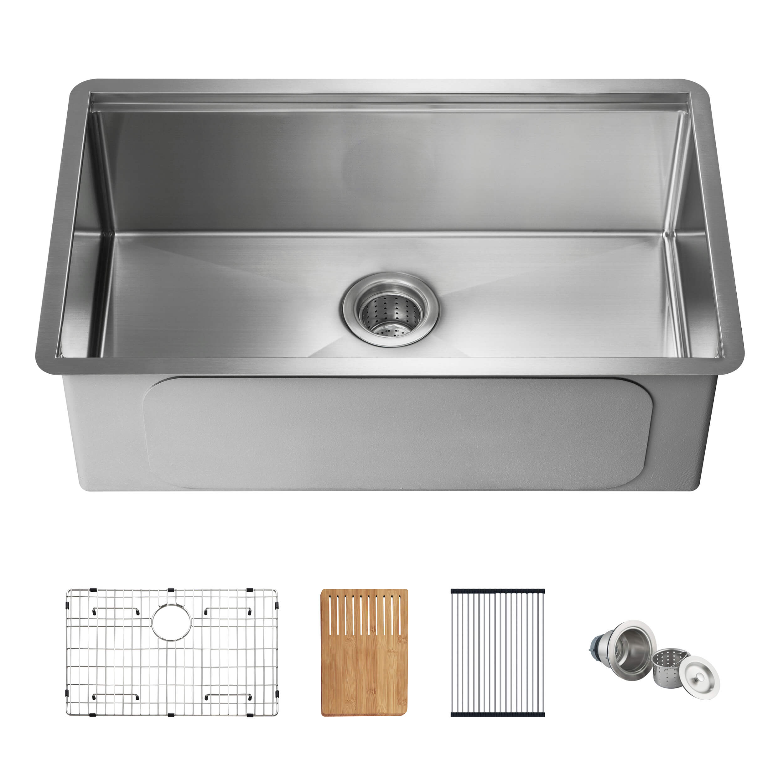 30" Handcrafted 316 Marine Grade Stainless Steel Single Bowl Workstation Undermount Kitchen Sink - C3-30ST  - Shop at Home Craft Studio - 1