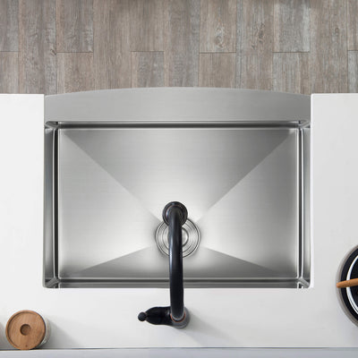 30" Handcrafted Farmhouse Apron Single Bowl Stainless Steel Kitchen Sink - C1-30SF  - Shop at Home Craft Studio - 6
