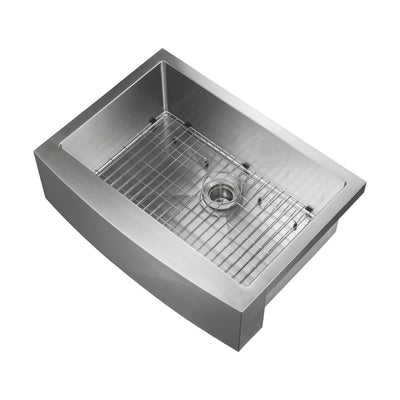 30" Handcrafted Farmhouse Apron Single Bowl Stainless Steel Kitchen Sink - C1-30SF  - Shop at Home Craft Studio - 7