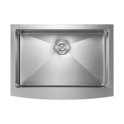 30" Handcrafted Farmhouse Apron Single Bowl Stainless Steel Kitchen Sink - C1-30SF  - Shop at Home Craft Studio - 8