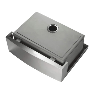 30" Handcrafted Farmhouse Apron Single Bowl Stainless Steel Kitchen Sink - C1-30SF  - Shop at Home Craft Studio - 9