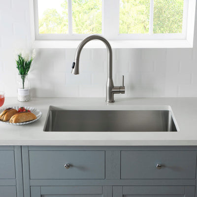 30" Handcrafted Undermount Single Bowl 16 gauge Stainless Steel Kitchen Sink - C1-30S  - Shop at Home Craft Studio - 2