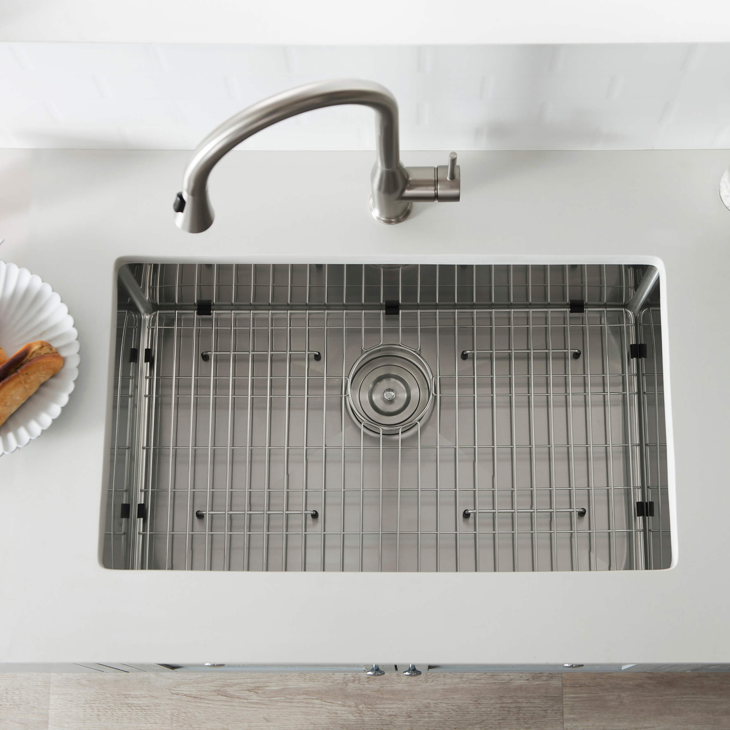 30" Handcrafted Undermount Single Bowl 16 gauge Stainless Steel Kitchen Sink - C1-30S  - Shop at Home Craft Studio - 3