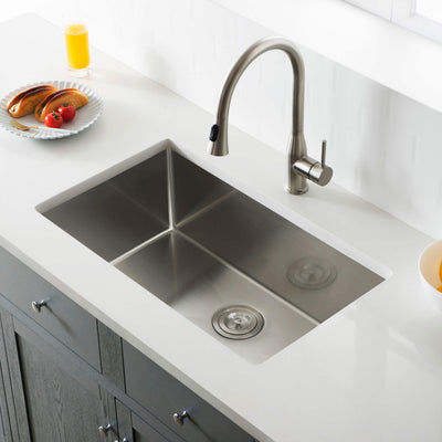 30" Handcrafted Undermount Single Bowl 16 gauge Stainless Steel Kitchen Sink - C1-30S  - Shop at Home Craft Studio - 5